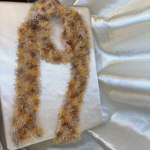 Y2K Fuzzy Skinny Scarf, Eyelash Knit